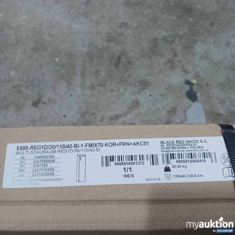 Artikel Nr. 885528: Black Red white Multi-Stauraum Regal weiß S588-REG1D