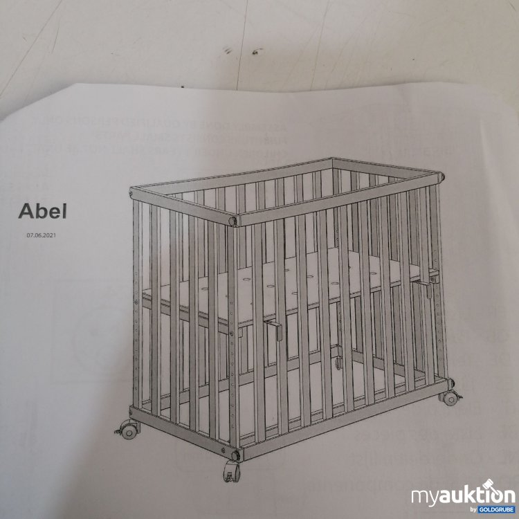 Artikel Nr. 888529: Abel verstellbares Gitterbett mit Rädern