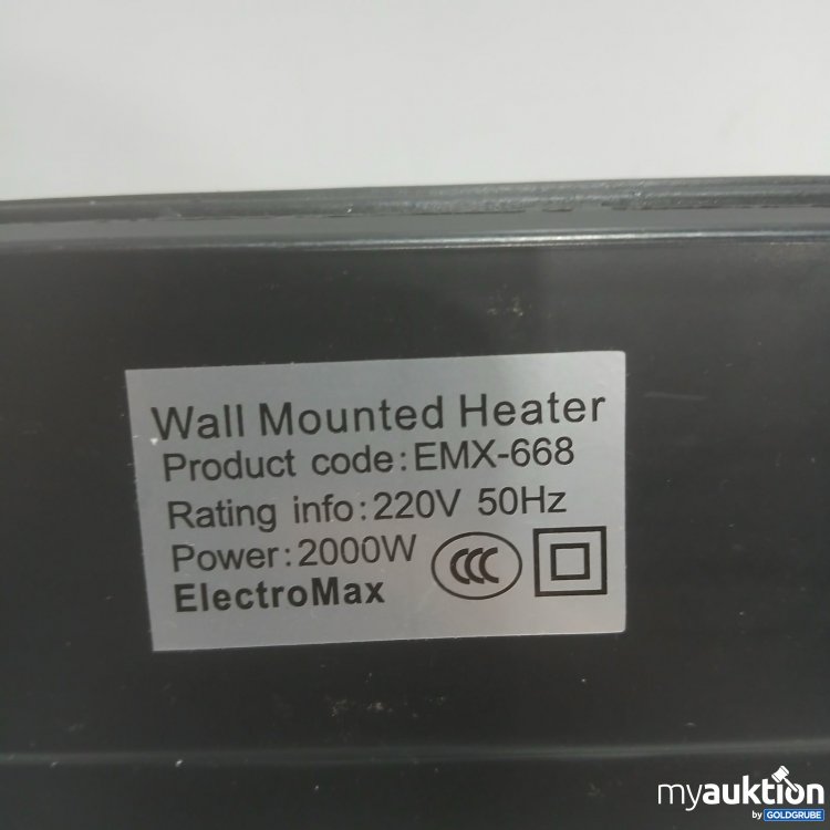 Artikel Nr. 468530 Artikel Nr. 468530: ElectroMax Wandheizung 2000 W EMX-668 Funktion nicht getestet
