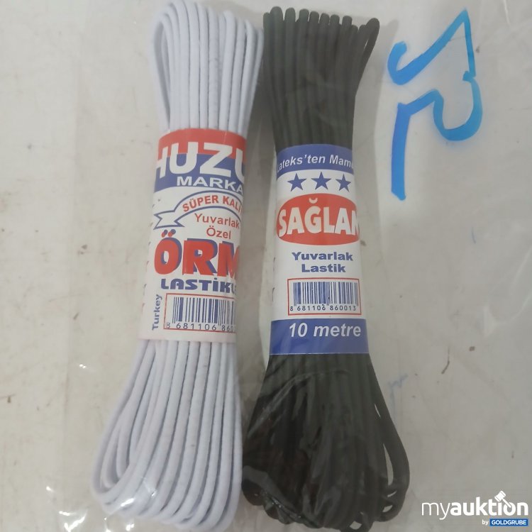 Artikel Nr. 930530: Elastische Gummibänder schwarz und weiß 10m 2Pack