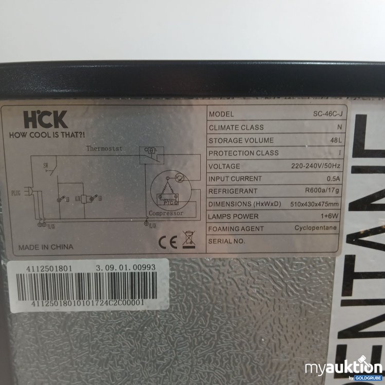 Artikel Nr. 971530 Artikel Nr. 971530: HCK Mini-Kühlschrank SC-46C-J