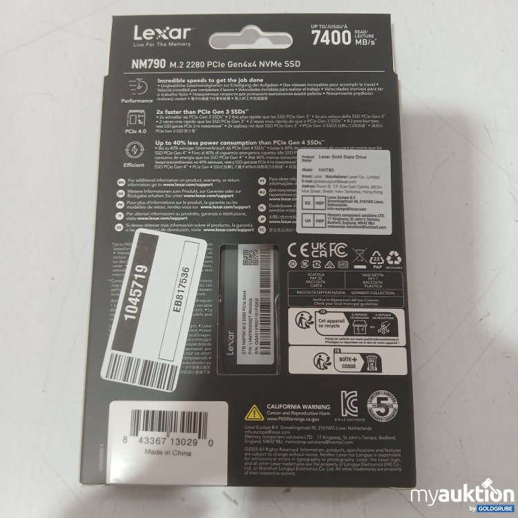 Artikel Nr. 993531 Artikel Nr. 993531: Lexar NM790 NVMe SSD Festplatte 2TB
