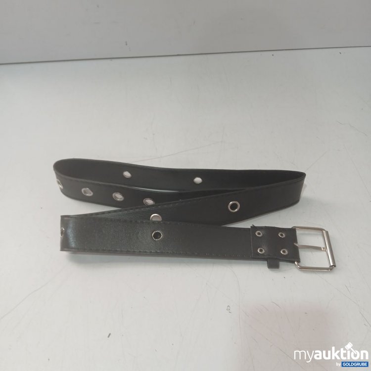Artikel Nr. 939532: Schwarzer Gürtel mit Metallverschluss und Druckknöpfen ca 110cm