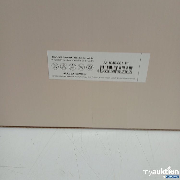 Artikel Nr. 441533: Alavya  Hausbett Dekoset aus Bio-Musselin-Baumwolle 125x350cm -Weiß