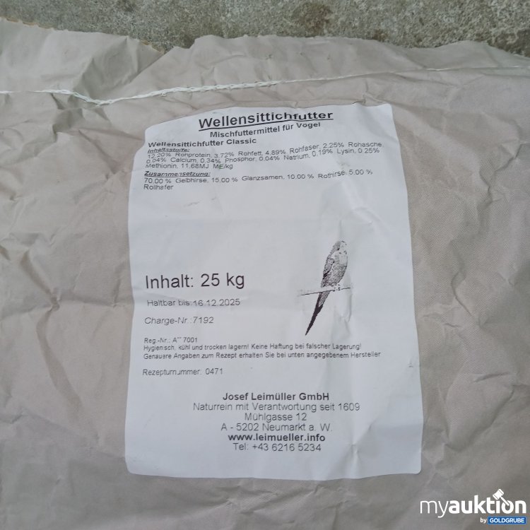 Artikel Nr. 818533 Artikel Nr. 818533: Josef Leinmüller Wellensittichfutter Mischfutter 25kg