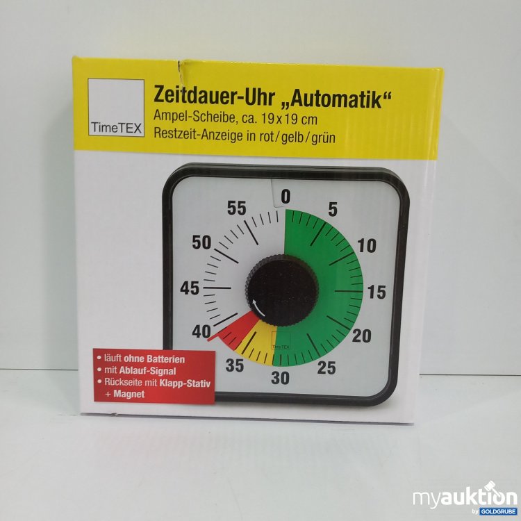 Artikel Nr. 520534 Artikel Nr. 520534: Time TeX Zeitdauer-Uhr Automatik 19x19cm