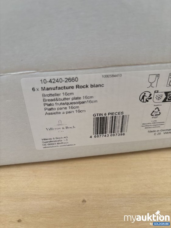 Artikel Nr. 921534:  Villeroy&Boch Manufacture Rock blanc Brotteller 16 cm