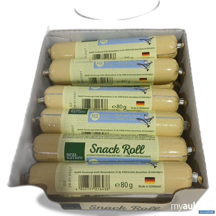 Artikel Nr. 952534: Real Nature Snack Roll Lachs mit Geflügel & Rind 12x80g