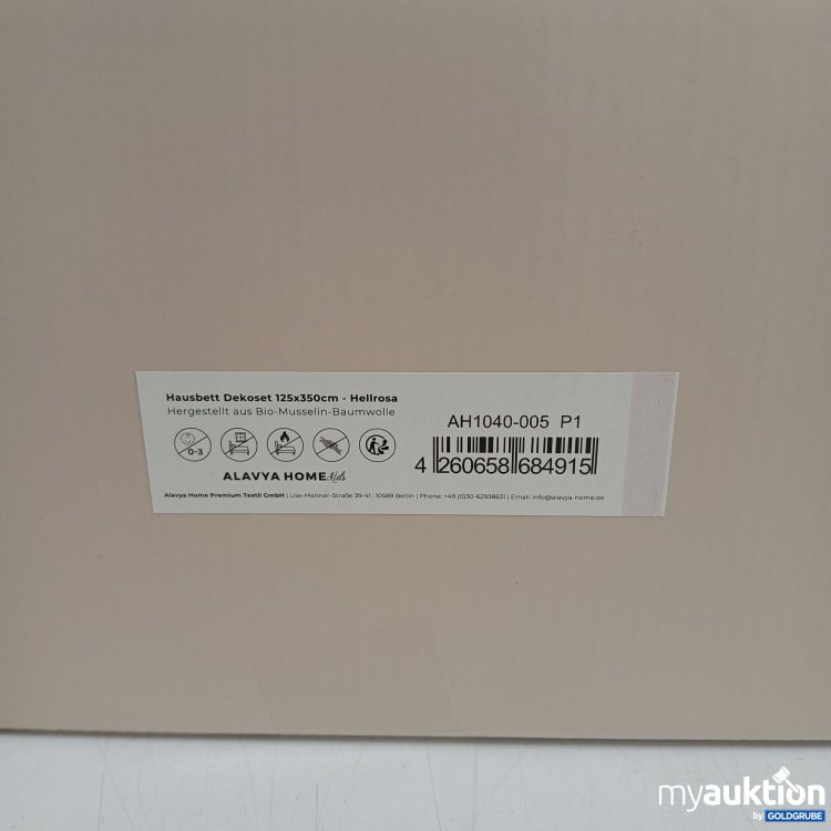 Artikel Nr. 441535: Alavya Home Hausbett  Dekoset aus Bio Musselin Baumwolle 125x350cm -Hellrosa 