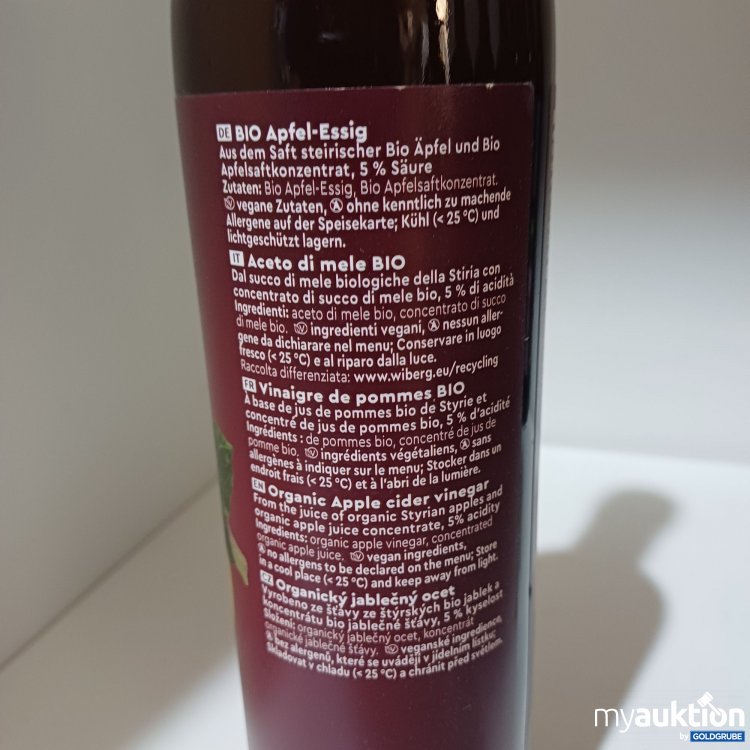 Artikel Nr. 985535: WIBERG BIO Apfel-Essig, 5% Säure, 500ml
