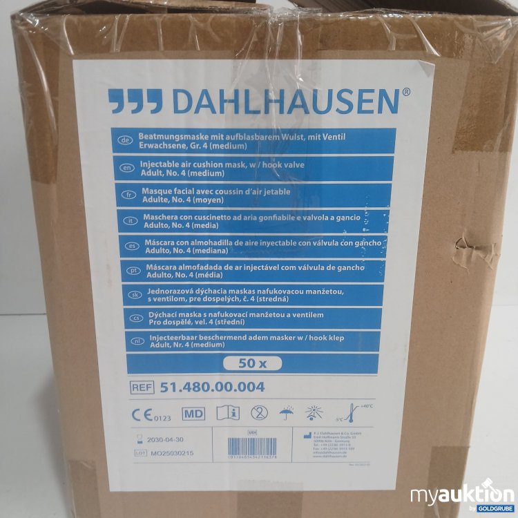Artikel Nr. 979536 Artikel Nr. 979536: Dahlhausen Beatmungsmaske mit aufblasbarem Wulst mit Ventil Erwachsene Gr.4 (medium) 50Stk