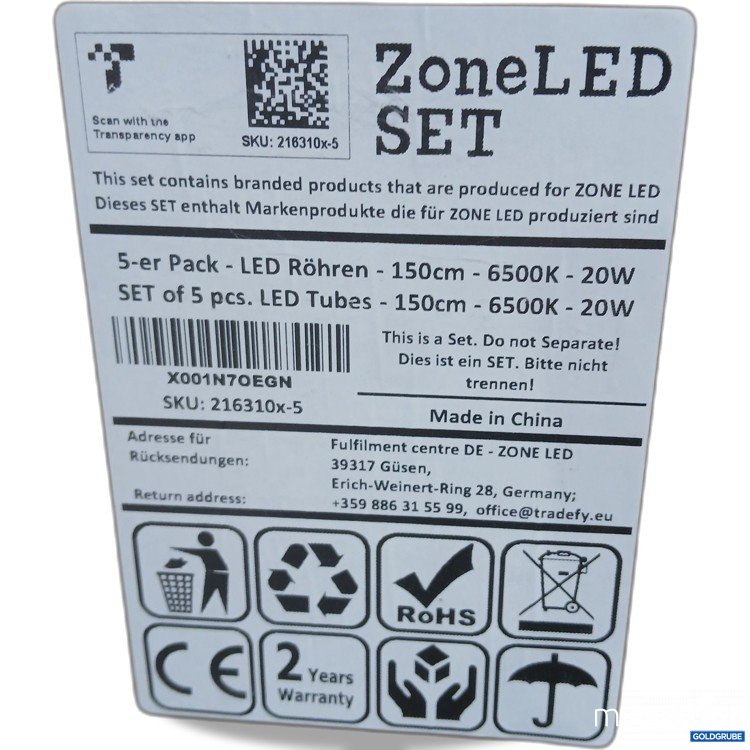 Artikel Nr. 981536: ZoneLED LED-Röhren 150cm 5Pack