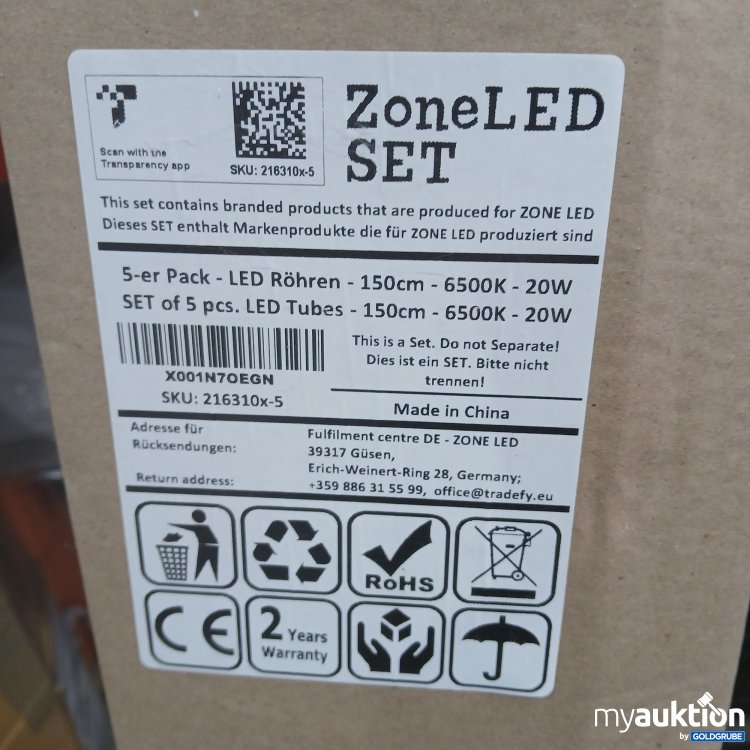 Artikel Nr. 981536: ZoneLED LED-Röhren 150cm 5Pack