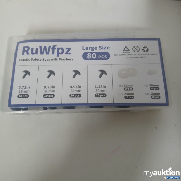Artikel Nr. 918537: RuWfpz Plastic Safety Eyes with Washers Large Size 80 pcs