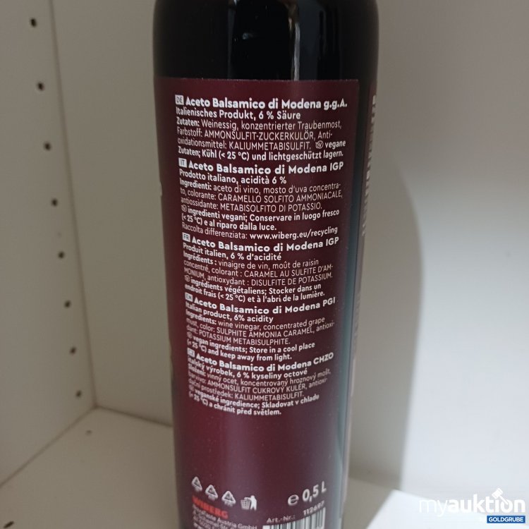 Artikel Nr. 985537: Wiberg Aceto Balsamico di Modena g.g.A, 6% Säure, 500ml