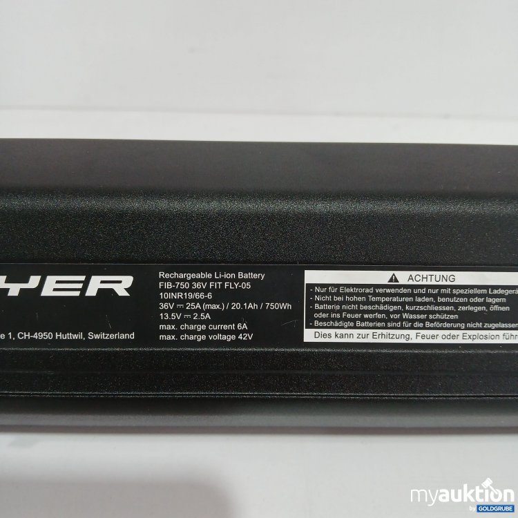 Artikel Nr. 428538 Artikel Nr. 428538: Flyer Rechargeable Li-ion Battery FIB-750 36V