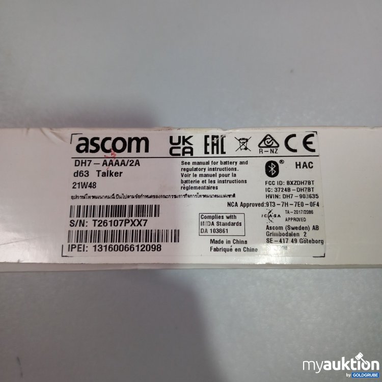 Artikel Nr. 767538 Artikel Nr. 767538: Ascom DH7 Phone