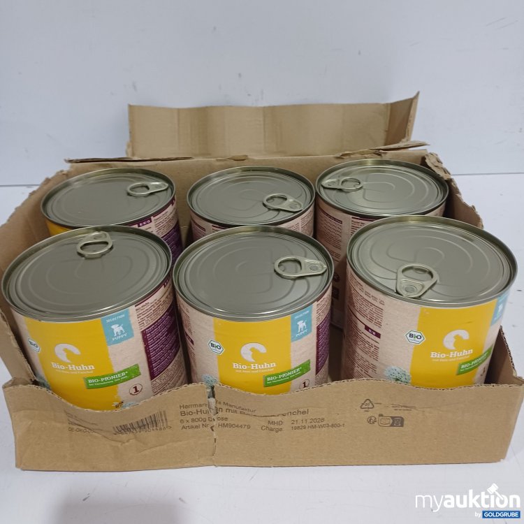 Artikel Nr. 983538: Herrmann's Selection Puppy Bio-Huhn mit Reis und Fenchel, Nassfutter, 6x800g