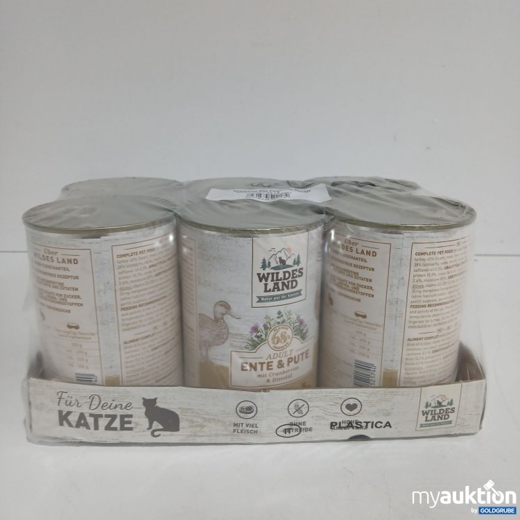Artikel Nr. 834539 Artikel Nr. 834539: Wildes Land Adult Katzenfutter Ente&Pute 6x400g