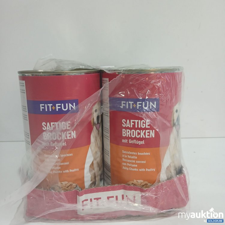 Artikel Nr. 852540: Fit+Fun Hundefutter saftige Brocken mit Geflügel 6x1240g