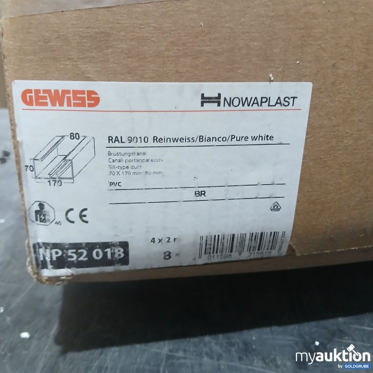 Artikel Nr. 439542: Gewiss RAL 9010 Reinweiss Brustungskanal 70x170mm 80mm PVC 2m