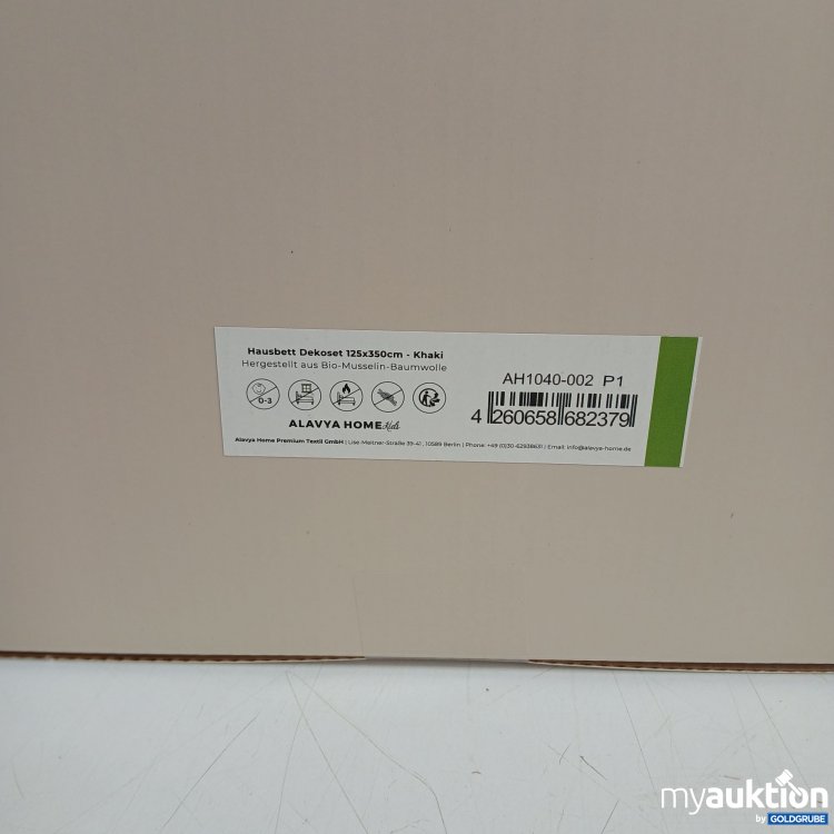Artikel Nr. 441542: Alavya Home Hausbett Dekoset aus Bio Musselin Baumwolle 125x350cm-Khaki