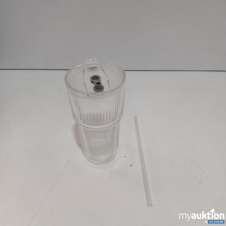 Artikel Nr. 955542: Glas mit Deckel und Stohhalm 