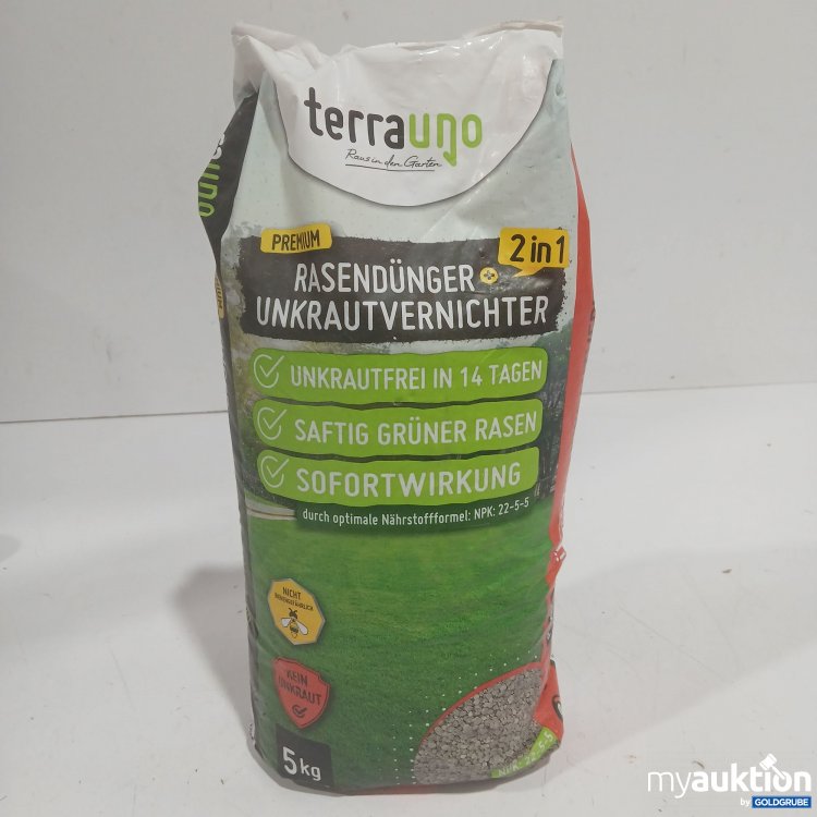Artikel Nr. 477543: Terrauno Premium Rasendünger + Unkrautvernichter 2in 1 5kg