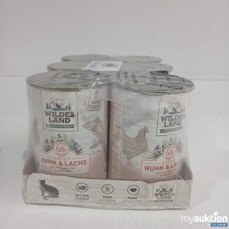 Artikel Nr. 870544 Artikel Nr. 870544: Wildes Land Katzenfutter Huhn&Lachs 6x400g