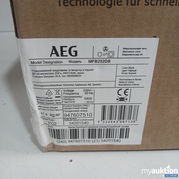 Artikel Nr. 979544 Artikel Nr. 979544: AEG Mikrowelle MFB252DB