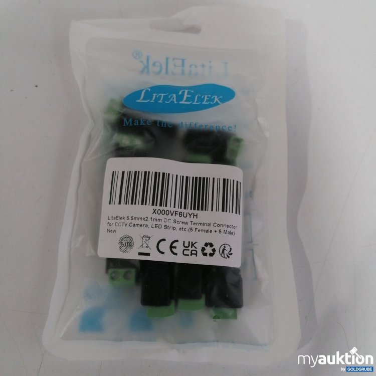 Artikel Nr. 827545 Artikel Nr. 827545: Lita Elek 5.5mm x2.1mm, DC Screw Terminal Connector for CCTV Kamera