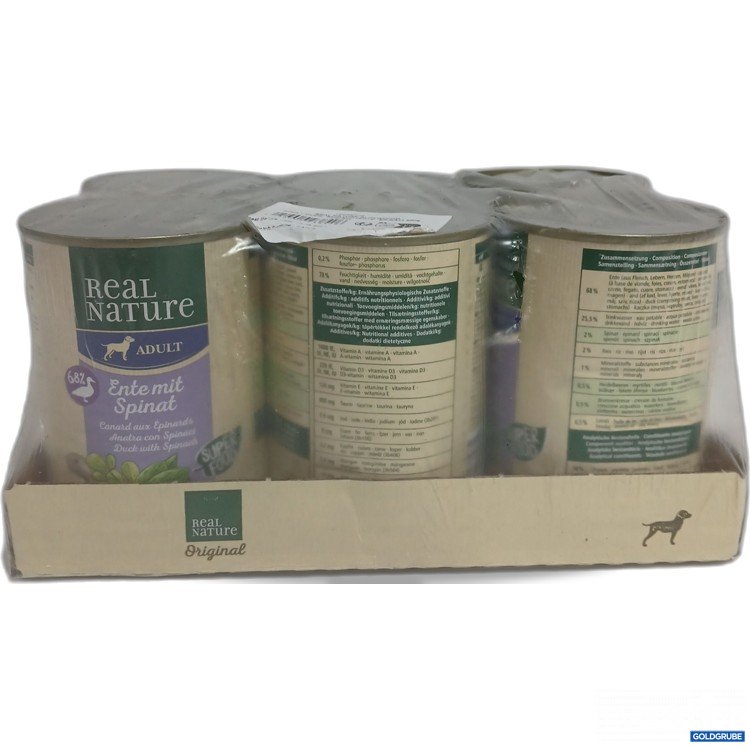 Artikel Nr. 894545: Real Nature Adult Hundefutter Ente mit Spinat 6x400g