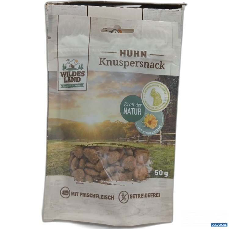 Artikel Nr. 952545: Wildes Land Knuspersnack für Katzen Huhn mit Ringelblume 7x50g
