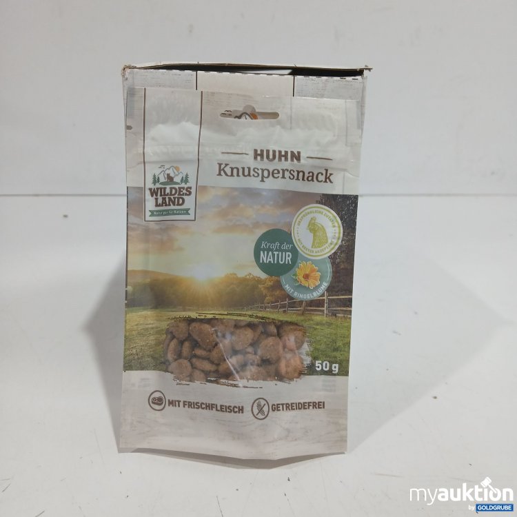 Artikel Nr. 952545: Wildes Land Knuspersnack für Katzen Huhn mit Ringelblume 7x50g