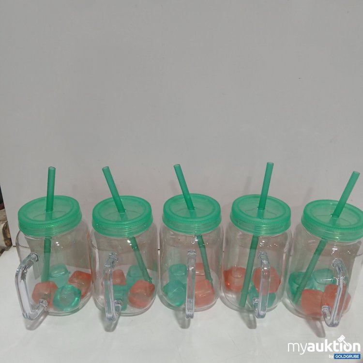 Artikel Nr. 929546: Cup with Drinking Straw 5x550ml grün 
