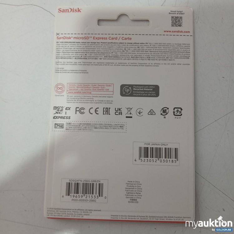 Artikel Nr. 993547: Nintendo Switch 2 SanDisk microSD Express Card 256GB