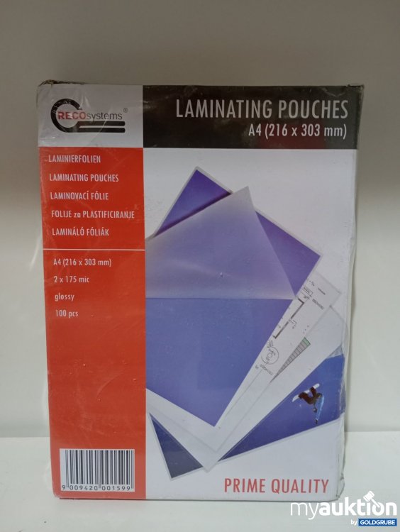 Artikel Nr. 471548 Artikel Nr. 471548: RECOsystems Laminierfolien A4 216 x 303 mm glossy 100 Stk.