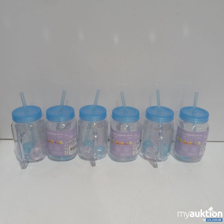 Artikel Nr. 929548: Cup with Drinking Straw 6x550ml Blau