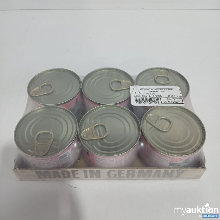 Artikel Nr. 834549 Artikel Nr. 834549: Leonardo Katzenfutter Geflügel Pur 6x200g