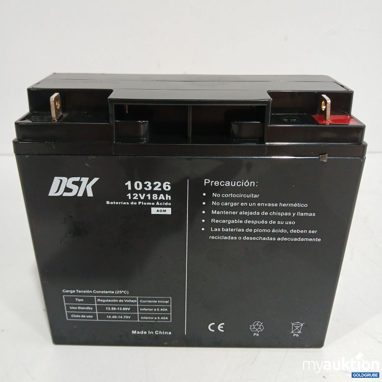Artikel Nr. 843549 Artikel Nr. 843549: DSK Batterie 10326 12V 18Ah