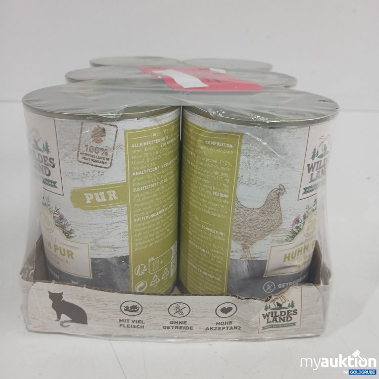 Artikel Nr. 870549 Artikel Nr. 870549: Wildes Land Adult Katzenfutter Huhn Pur 6x400g