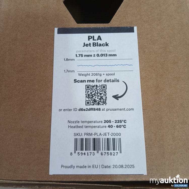 Artikel Nr. 972549: Prusament PLA Jet Black 1,75mm 2061g 