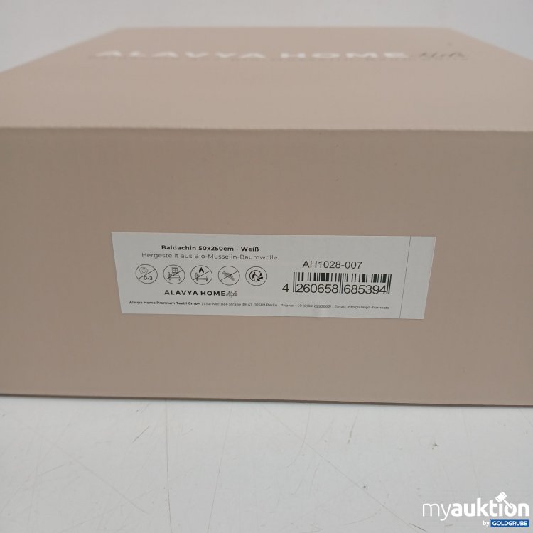 Artikel Nr. 441551: Alavya Home Baldachin aus Bio-Musselin-Baumwolle 50x250cm -Weiß