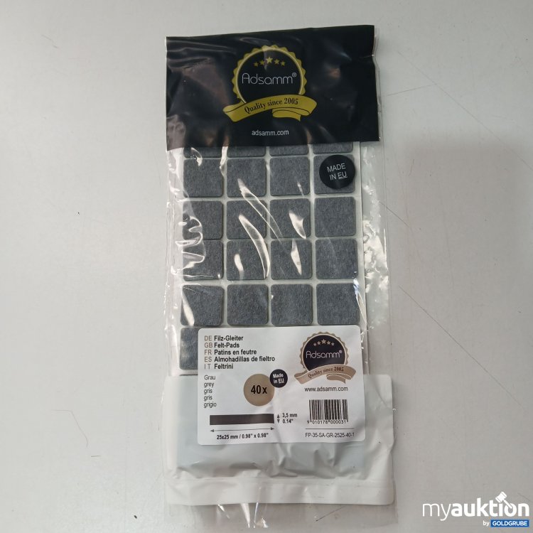 Artikel Nr. 858551 Artikel Nr. 858551: Filz-Gleiter Grau 25x25x3,5 mm 40 stk Pack