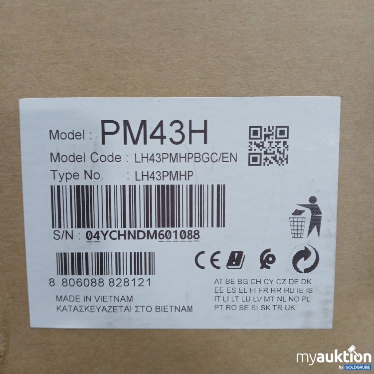Artikel Nr. 941551: Samsung smart Fernseher Model:PM43H
Art.Nr LH43PMHPBBC/EN gebraucht und nicht vollständig