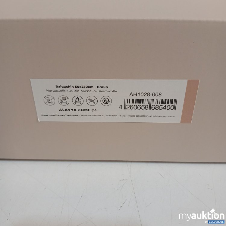 Artikel Nr. 441553: Alavya Home Baldachin aus Bio-Musselin-Baumwolle 50x250cm -Braun