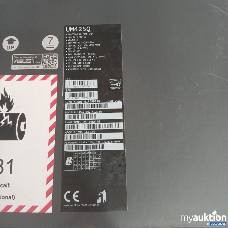 Artikel Nr. 902553: Asus ZenBook UM425Q Pine Grey 