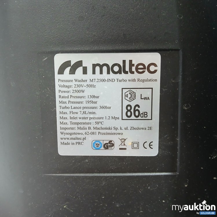 Artikel Nr. 878554: Maltec Hochdruckreiniger 