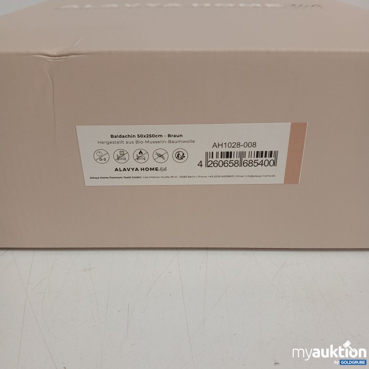 Artikel Nr. 441555: Alavya Home Baldachin aus Bio-Musselin-Baumwolle 50x250cm -Braun