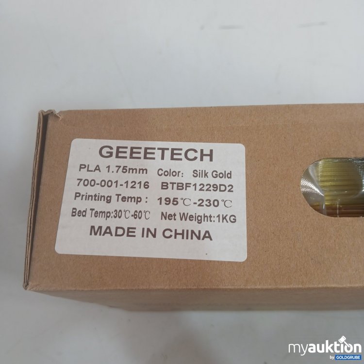 Artikel Nr. 465555 Artikel Nr. 465555: GEEETECH 3D Printer Filament PLA 1 kg 1,75 mm Silk Gold